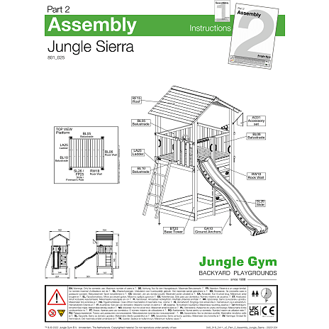 Jungle Gym Sierra legetårn komplet inkl. gyngemodul og gul rutsjebane