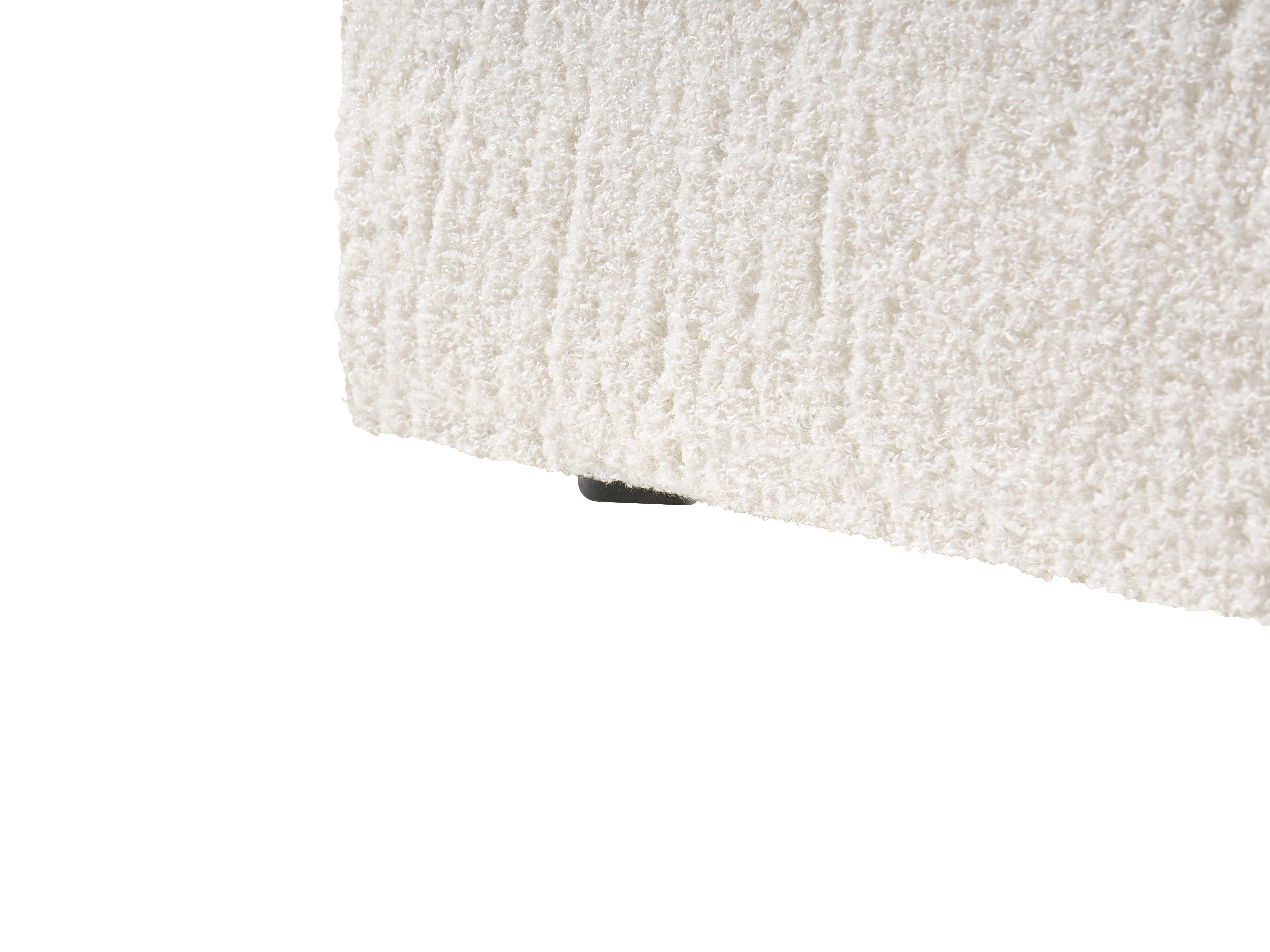 Bed met opbergruimte Bouclé LORIENT 180 x 200 cm Gebroken wit