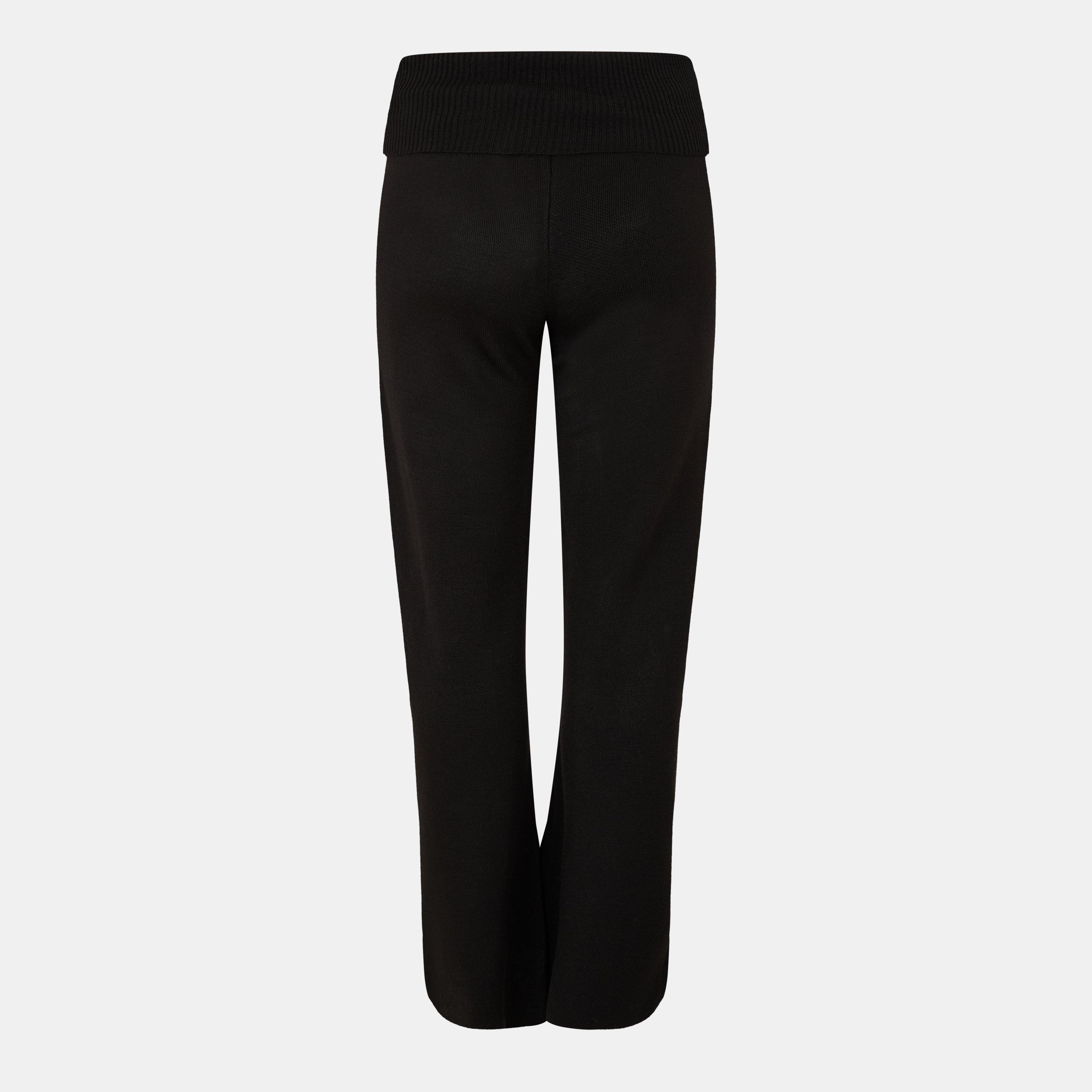 Missy Empire ME Knit Fold Over Waist Flare Trousers