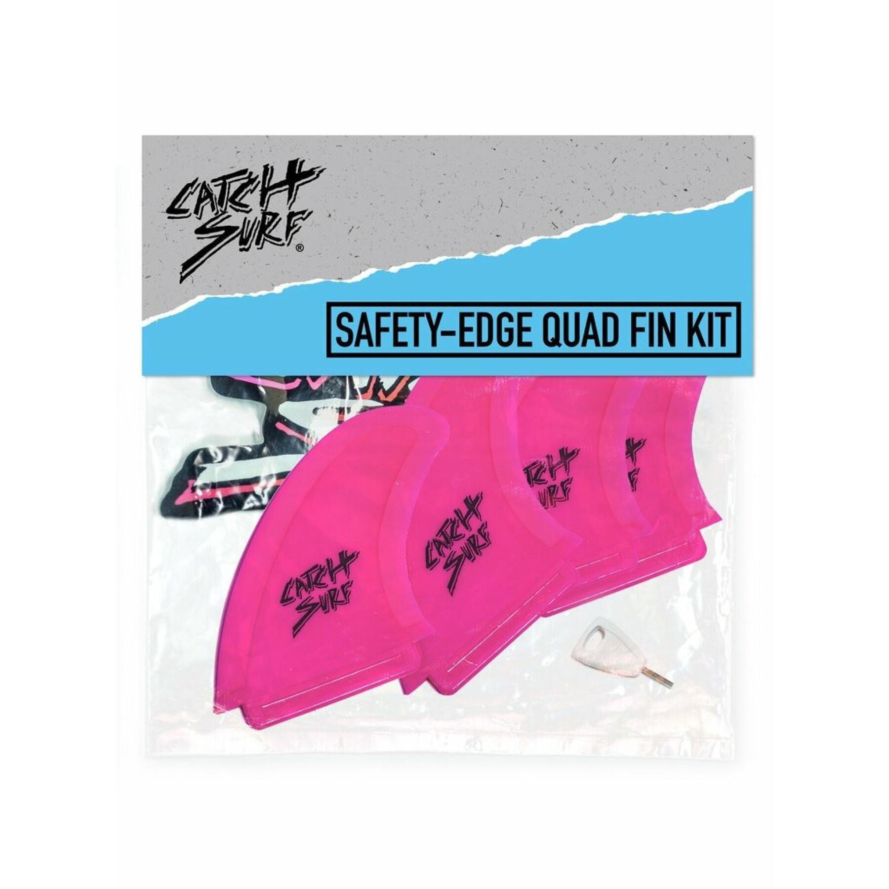 Catch Surf SAFETY EDGE QUAD FIN SET (Hot Pink)