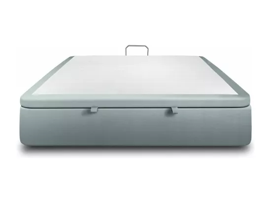 Sommier Coffre Velours Gris bleuté 200x200 H39cm