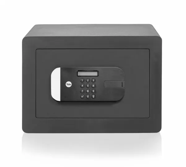 Yale YSEM/250/EG1, Fritstående pengeskab, Sort, Kombinationslås, Stål, Gulv/væg, 2 hylder