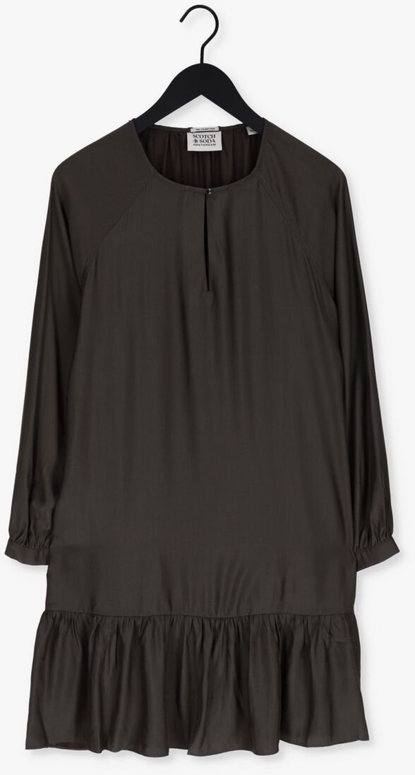SCOTCH & SODA antraciet scotch & soda mini jurk easy fit long sleeve dress with smock details