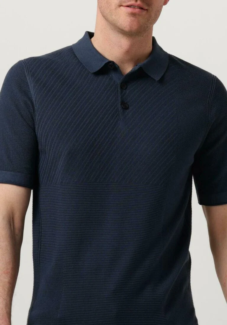 CAST IRON donkerblauwe cast iron polo short sleeve polo cotton modal