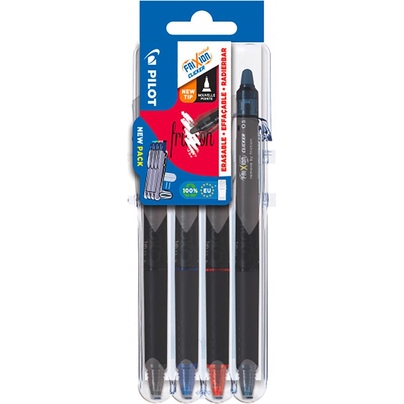 Stylo roller Pilot FriXion Point Clicker - Set de 4 couleurs