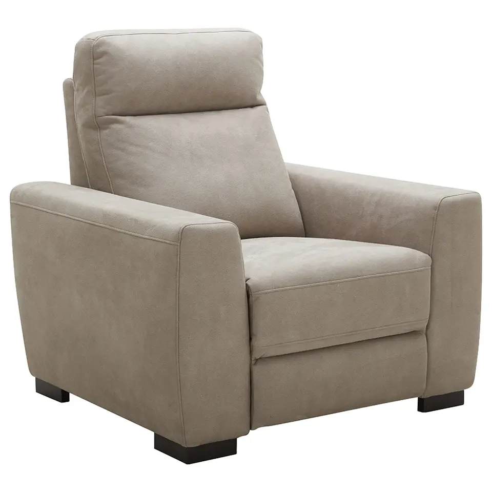 Relaxfauteuil James - lederlook - zilvergrijs