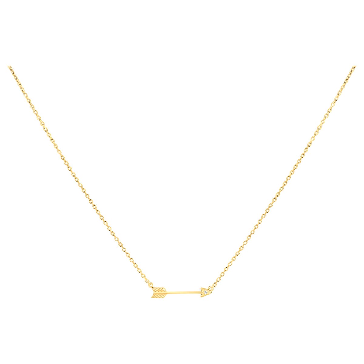 Collier en Plaqué Or avec oxyde de zirconium blanc