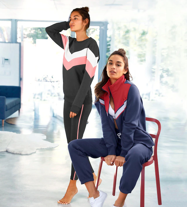 H.I.S Sweatshirt , mit Kontraststreifen an Vorderseite und Ärmeln, Loungewear