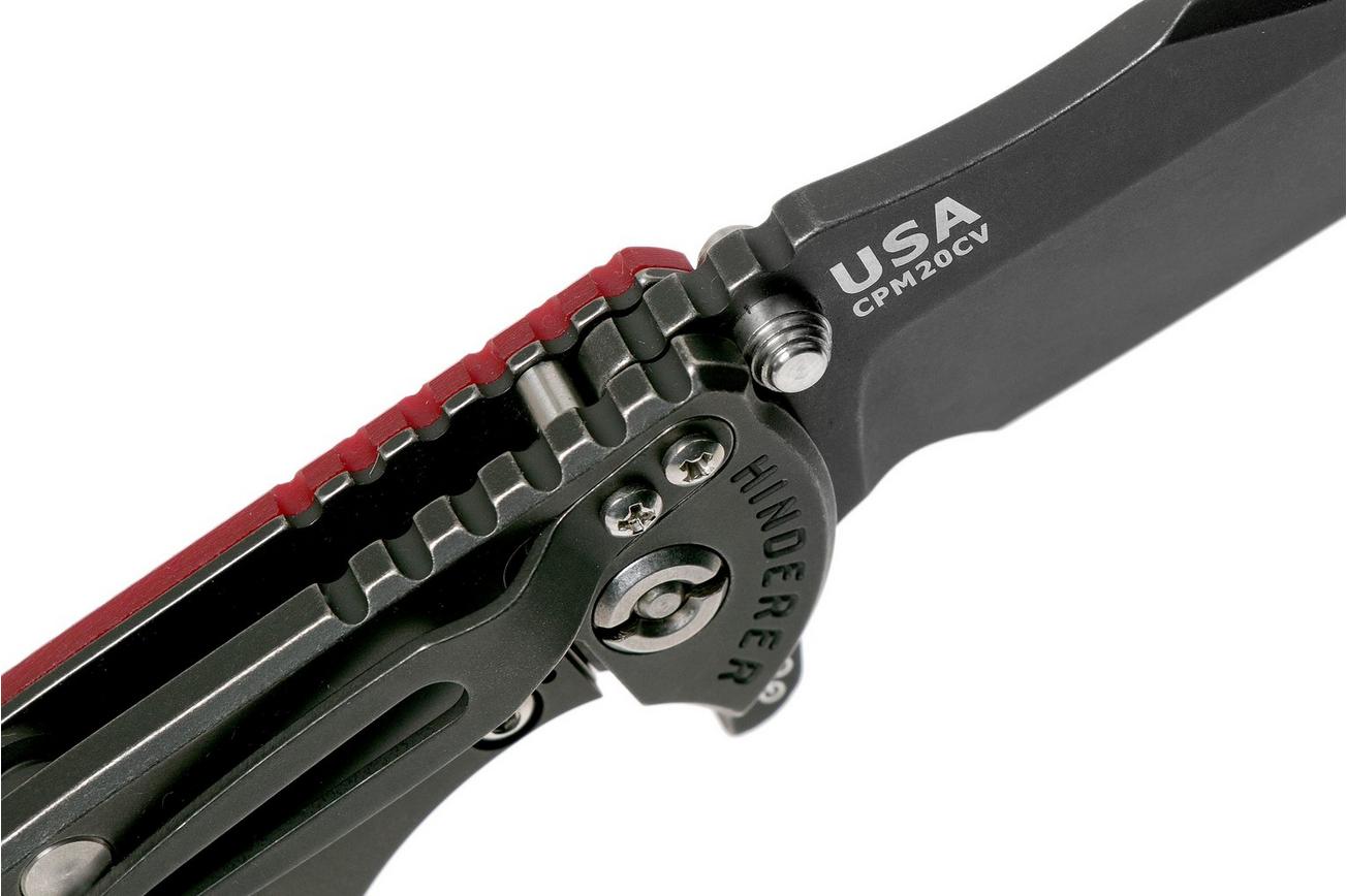 Rick Hinderer XM-18 3.5 Bowie 20CV Battle Black, Red G10 zakmes