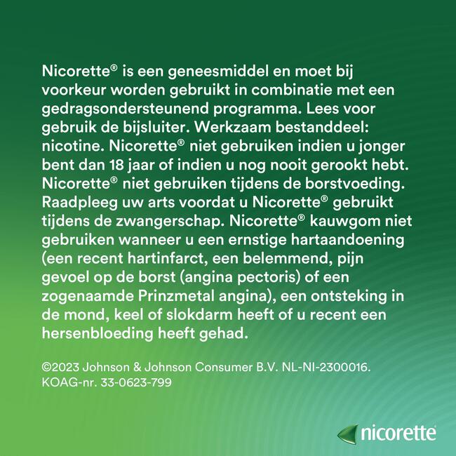 Nicorette Suikervrij Menthol Mint Kauwgom 2 Mg 30 Stuks