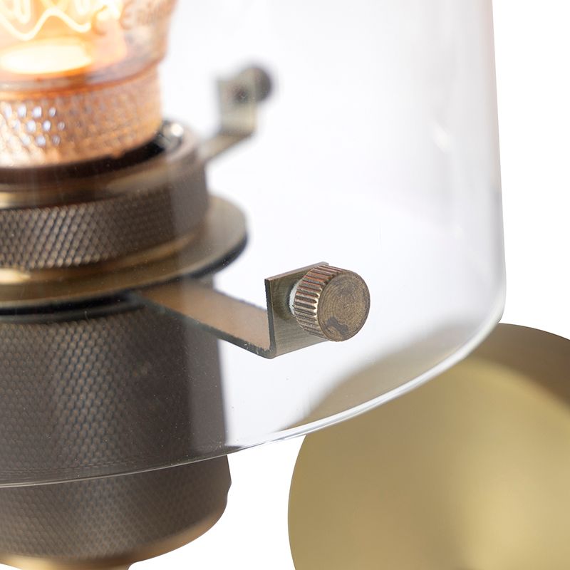Moderne wandlamp brons met glas - Dome