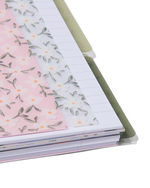 cahier à spirale 4-en-1 ligné fleurs A4