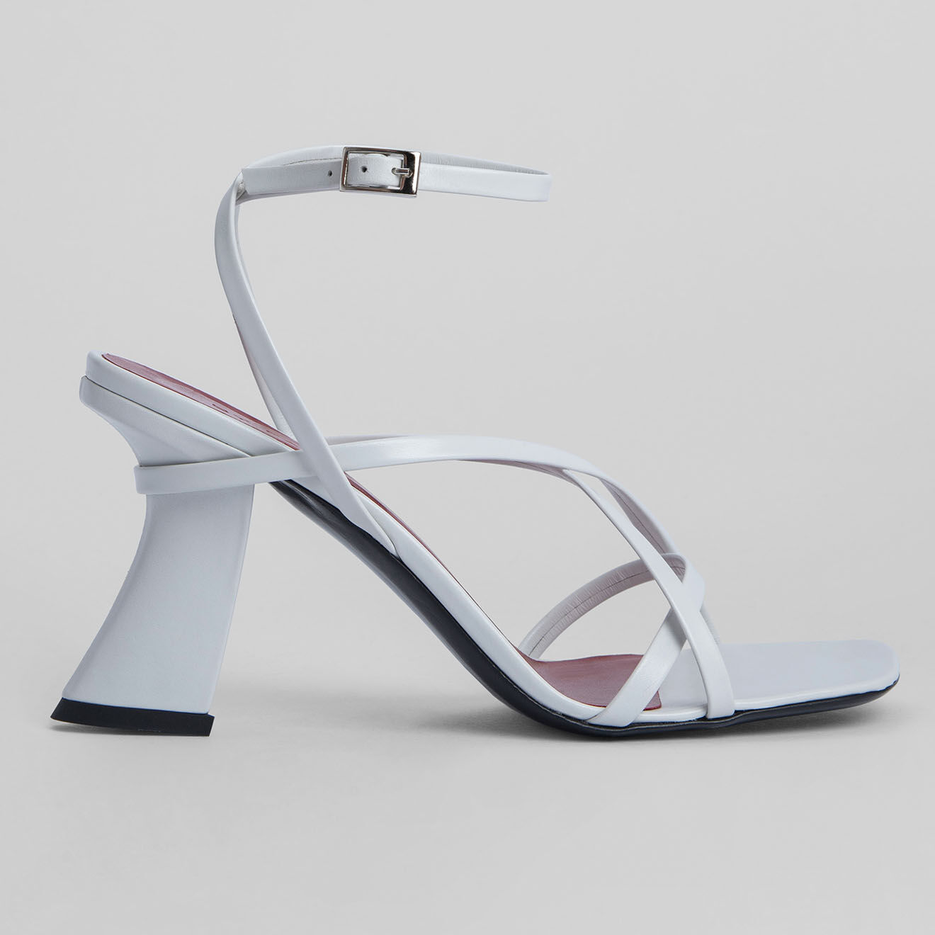 By Far Sandales en Cuir Kersti blanches - Talon 7.5 cm
