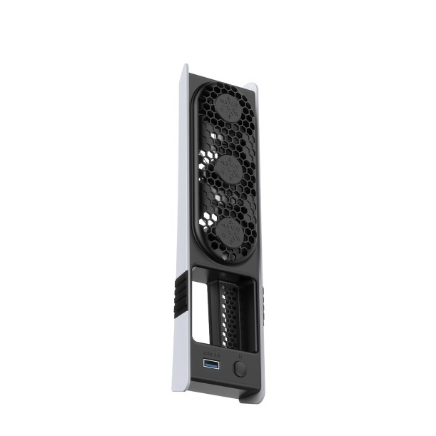 Sony PlayStation PS5 Slim / PS5 Pro USB A Kühler / Lüfter mit RGB Beleuchtung - Schwarz / Weiss