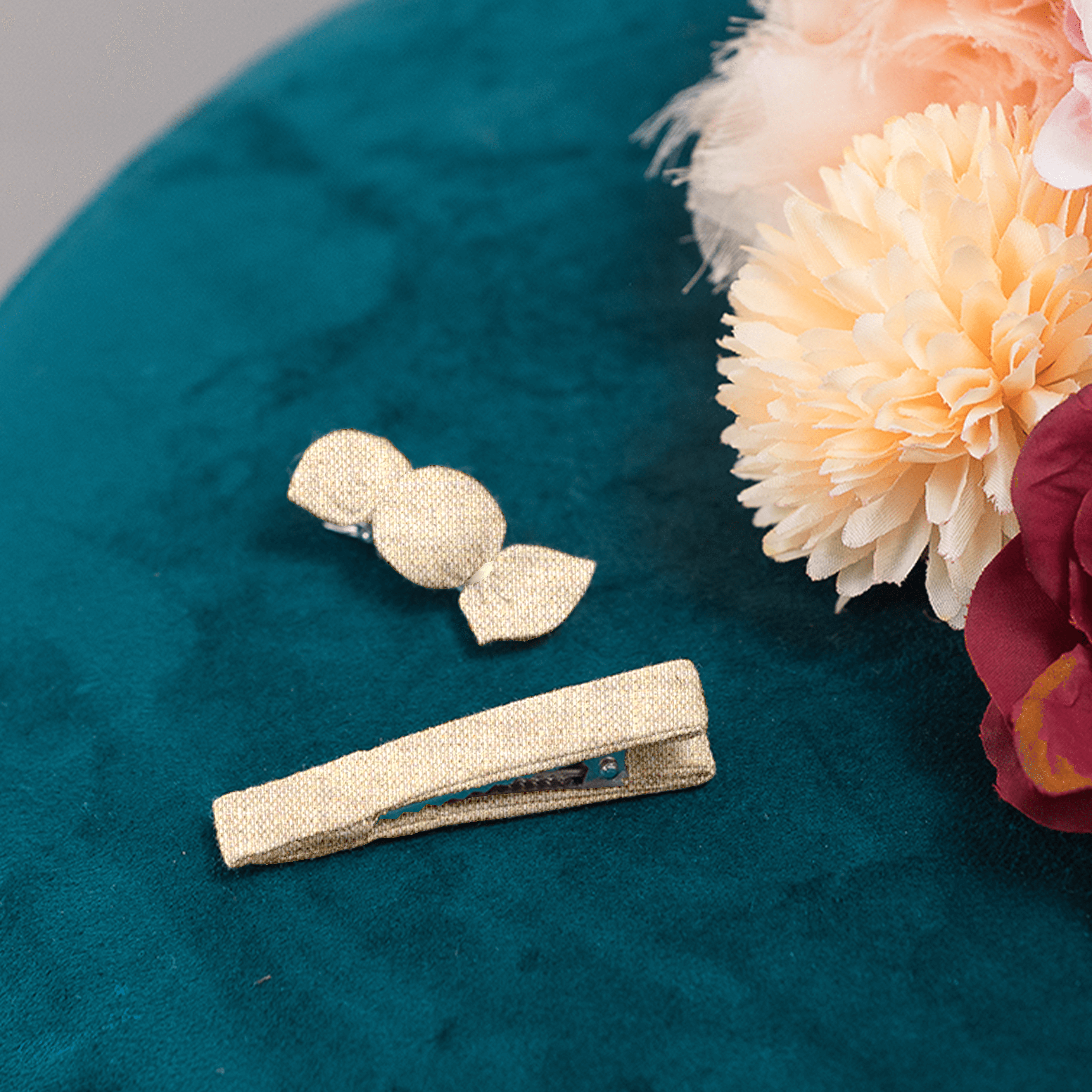 Petite Barrette Mini Bonbon Lin Pailleté