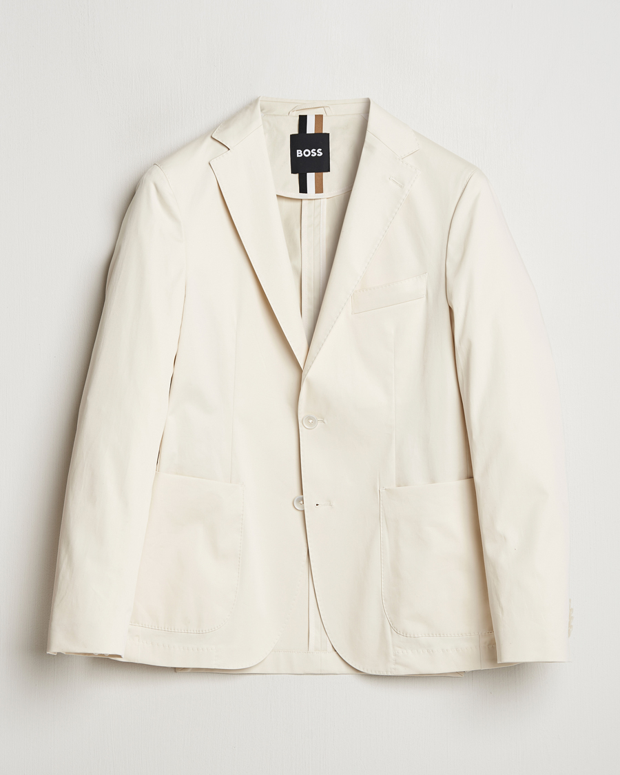 BOSS BLACK Hanry Cotton Blazer Open White
