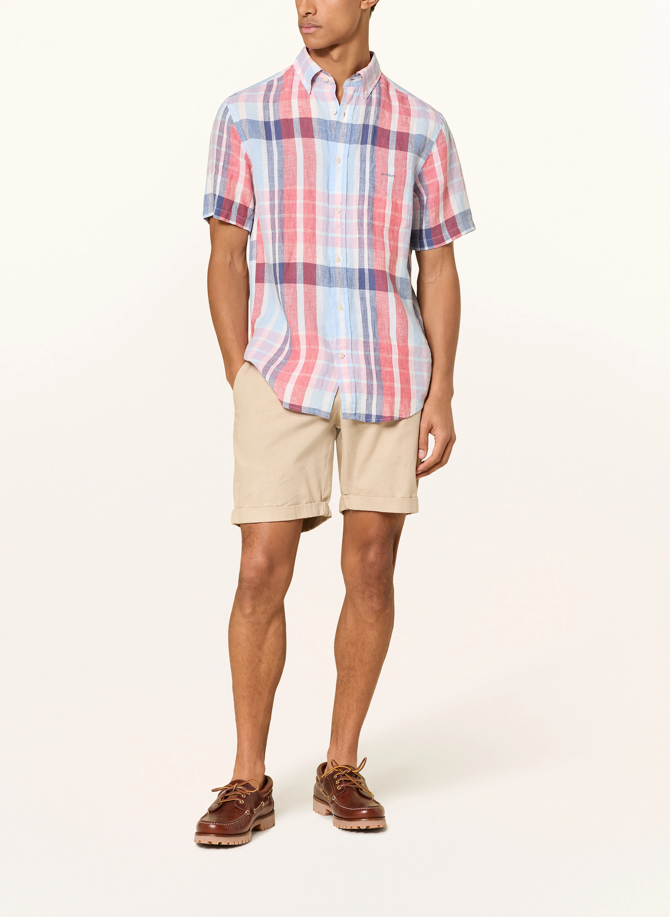 GANT Kurzarm-Hemd Regular Fit aus Leinen