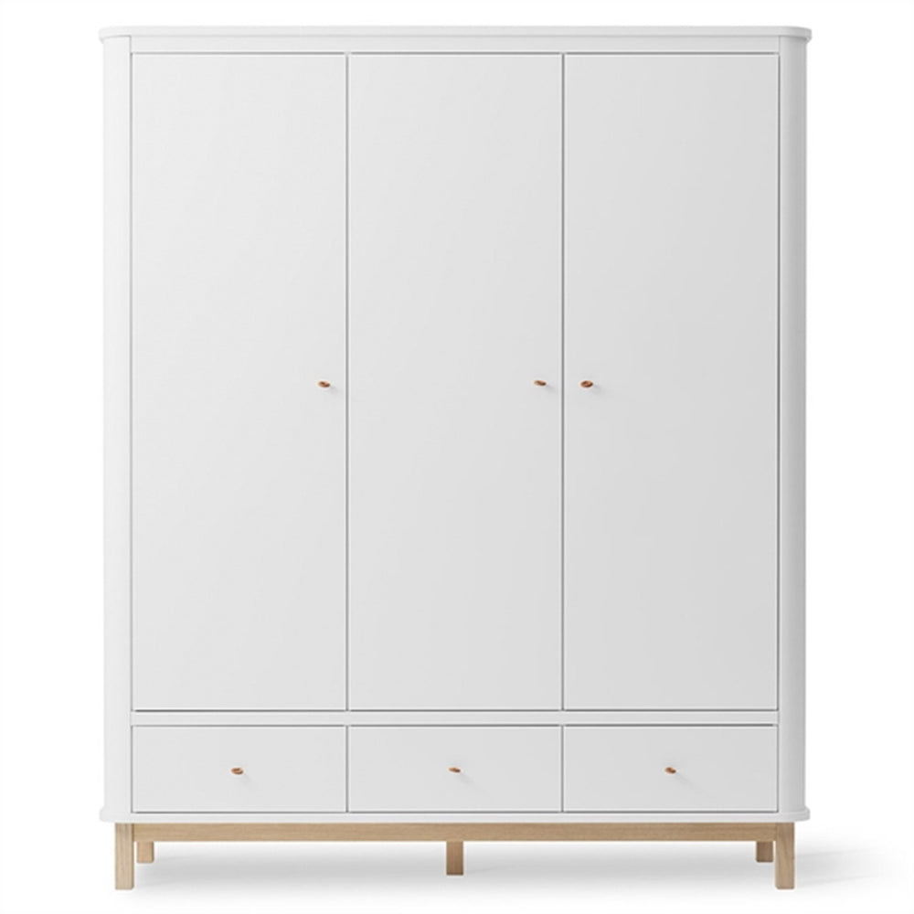 Køb Oliver Furniture Wood Klædeskab 3 Døre Hvid/Eg