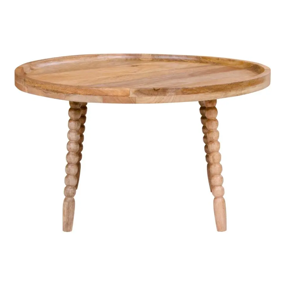Salontafel Mangohout Ø60cm - 60x60x35cm - Tafel Jammu