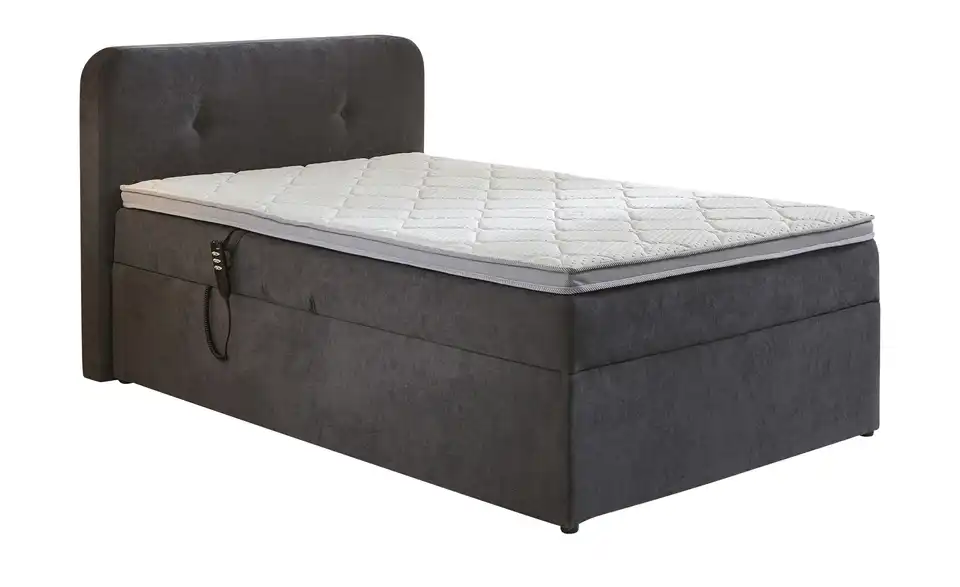 Boxbett elektrisch mit Stauraum Grau 100 cm