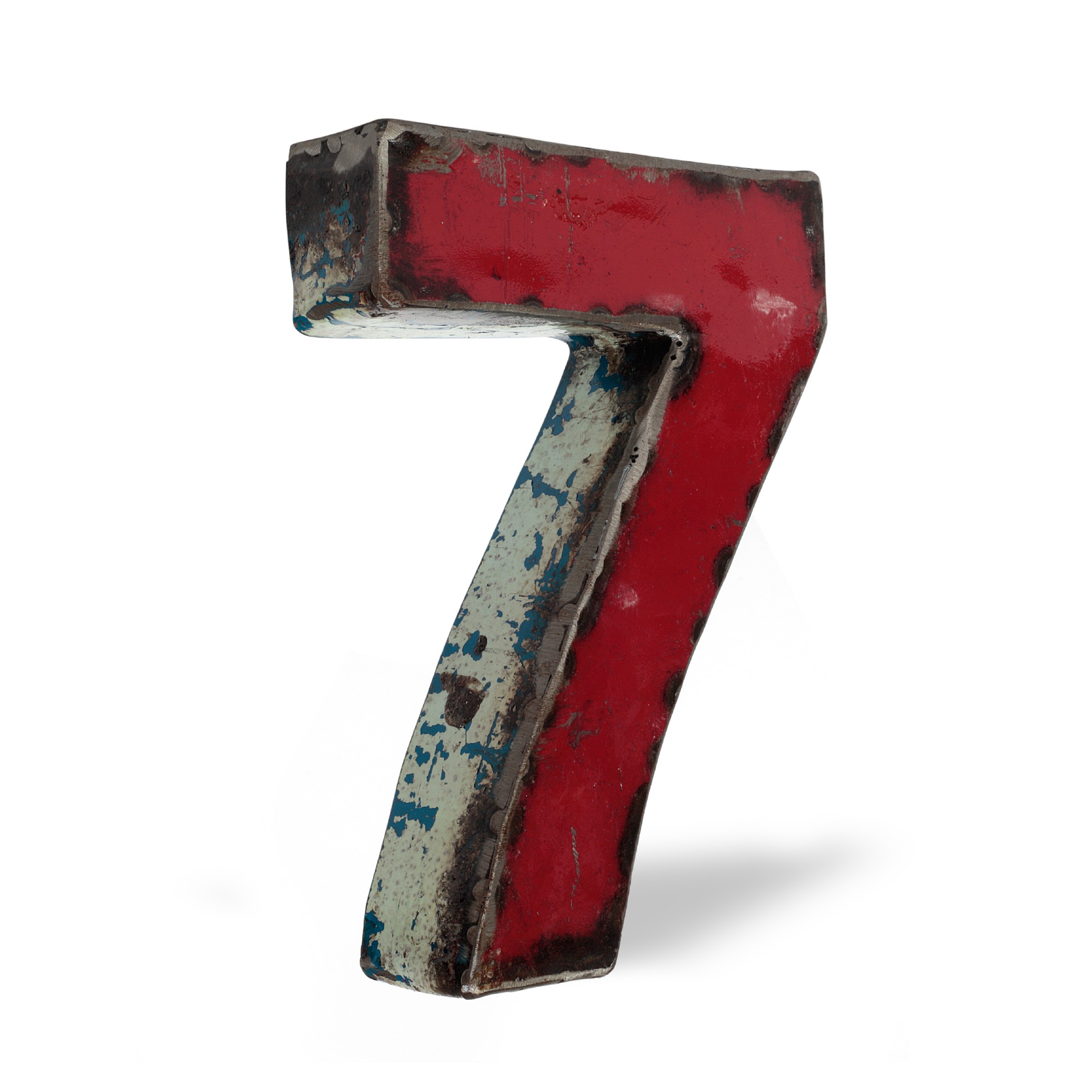 Metallziffer '7', multicolor, T 14 cm, B 20 cm, H 4 cm von fischer's lagerhaus