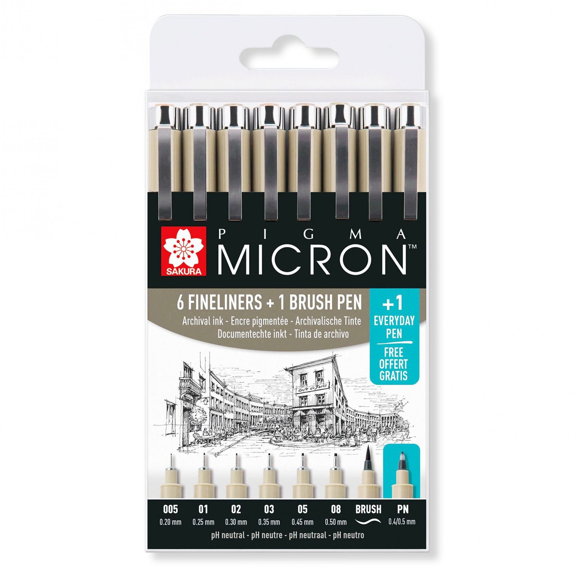 Sakura Fineliner Pigma Micron, 8er-Set