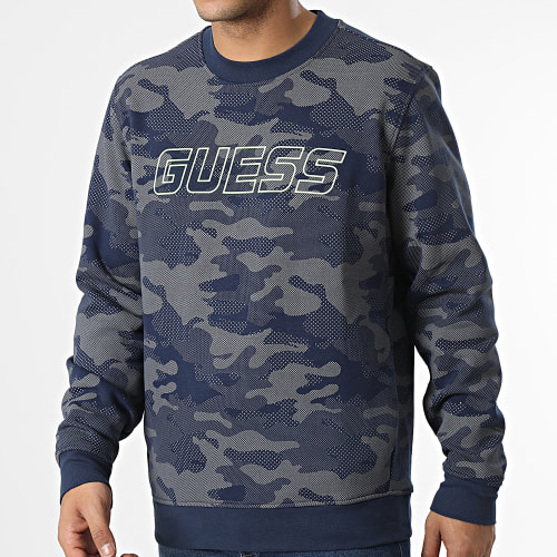 Sweat Crewneck Z3RQ05-K9Z22 Bleu Marine Gris Camouflage