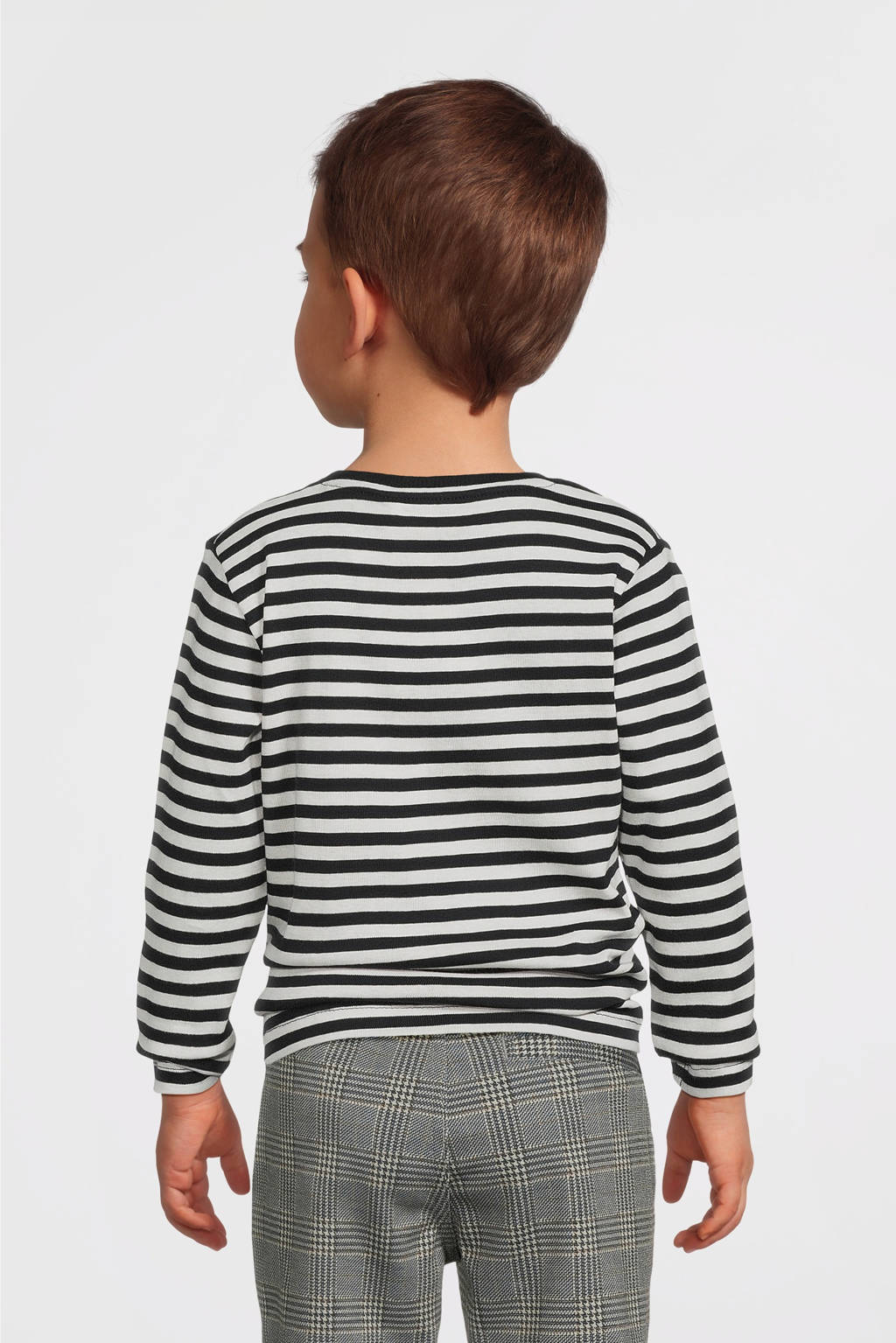 NAME IT gestreepte longsleeve NMMVILLY donkerblauw/wit