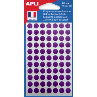 Apli Agipa - 462 Pastilles adhésives - violet - diamètre 8 mm - réf 111836