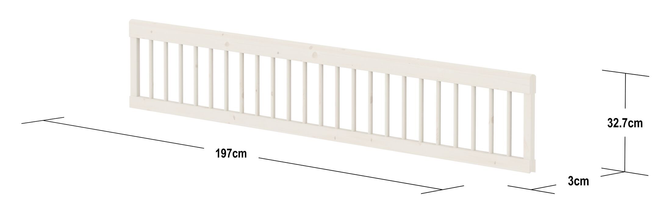 Flexa CLASSIC Absturzsicherung 1/1 - Weiss / B: 198.0 cm x T: 3.0 cm x H: 33.0 cm
