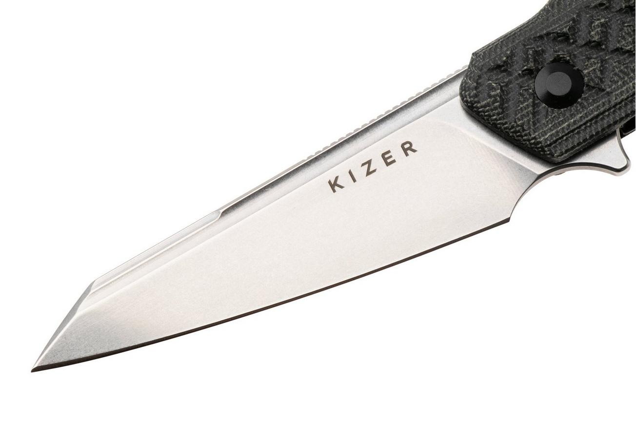 Kizer Skinner V3725A2, Stonewashed Nitro-V, Black Micarta zakmes, Maciej Torbé design