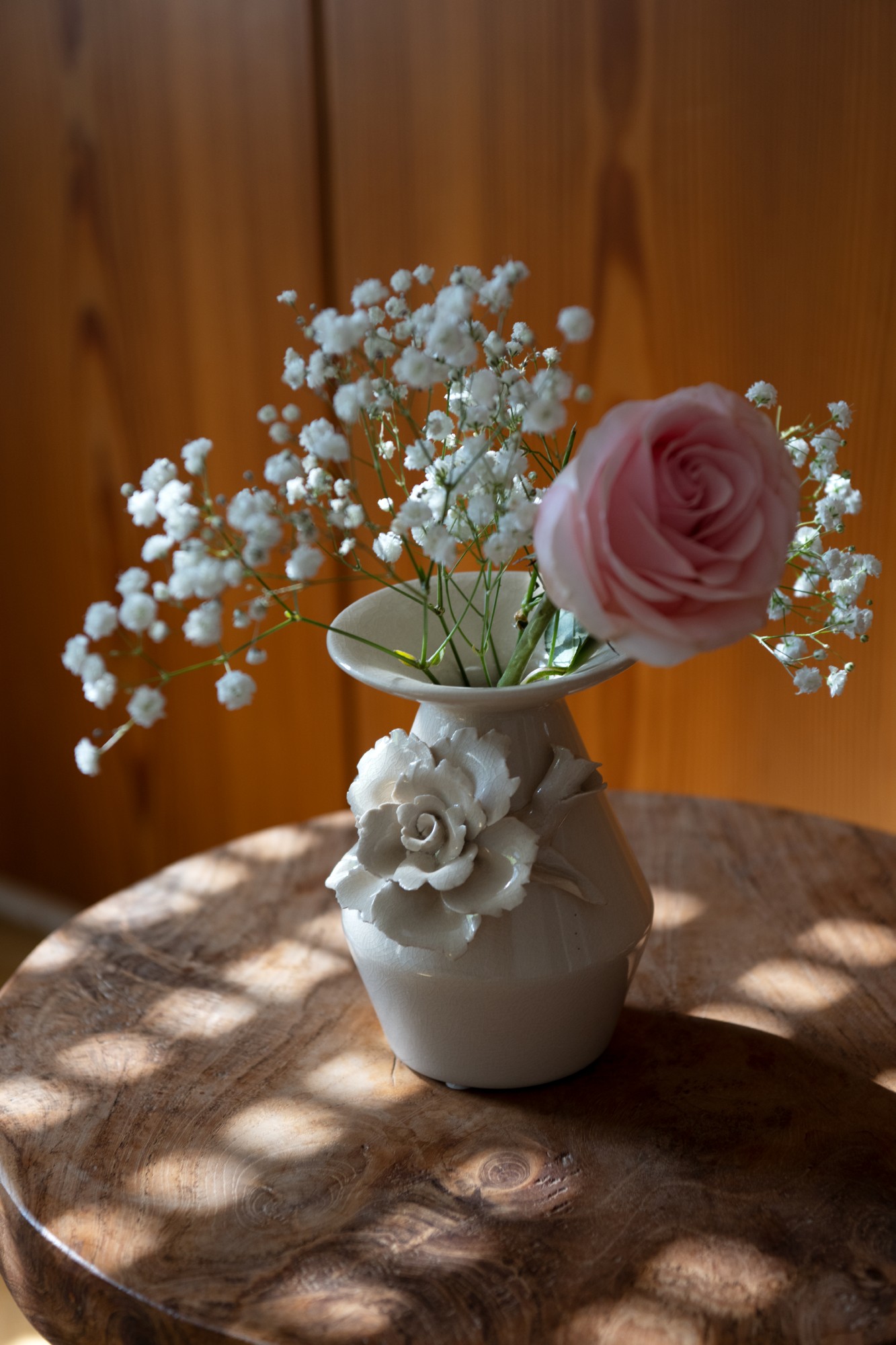 Keramikvase 'Heraldine', creme, B 12 cm, L11 cm, H 15 cm von fischer's lagerhaus