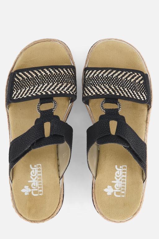 Rieker Sandalen zwart Nubuck