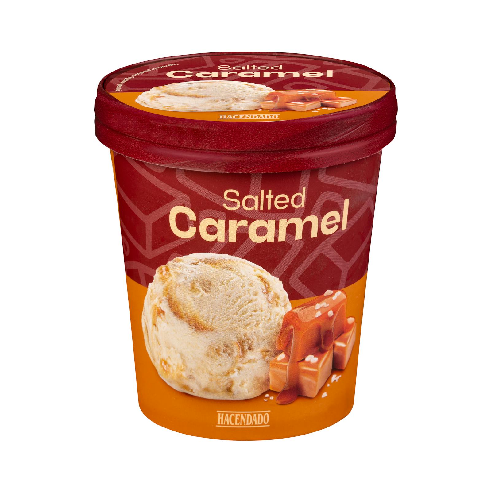 Glace au caramel avec sauce au caramel salé et morceaux de caramel Hacendado