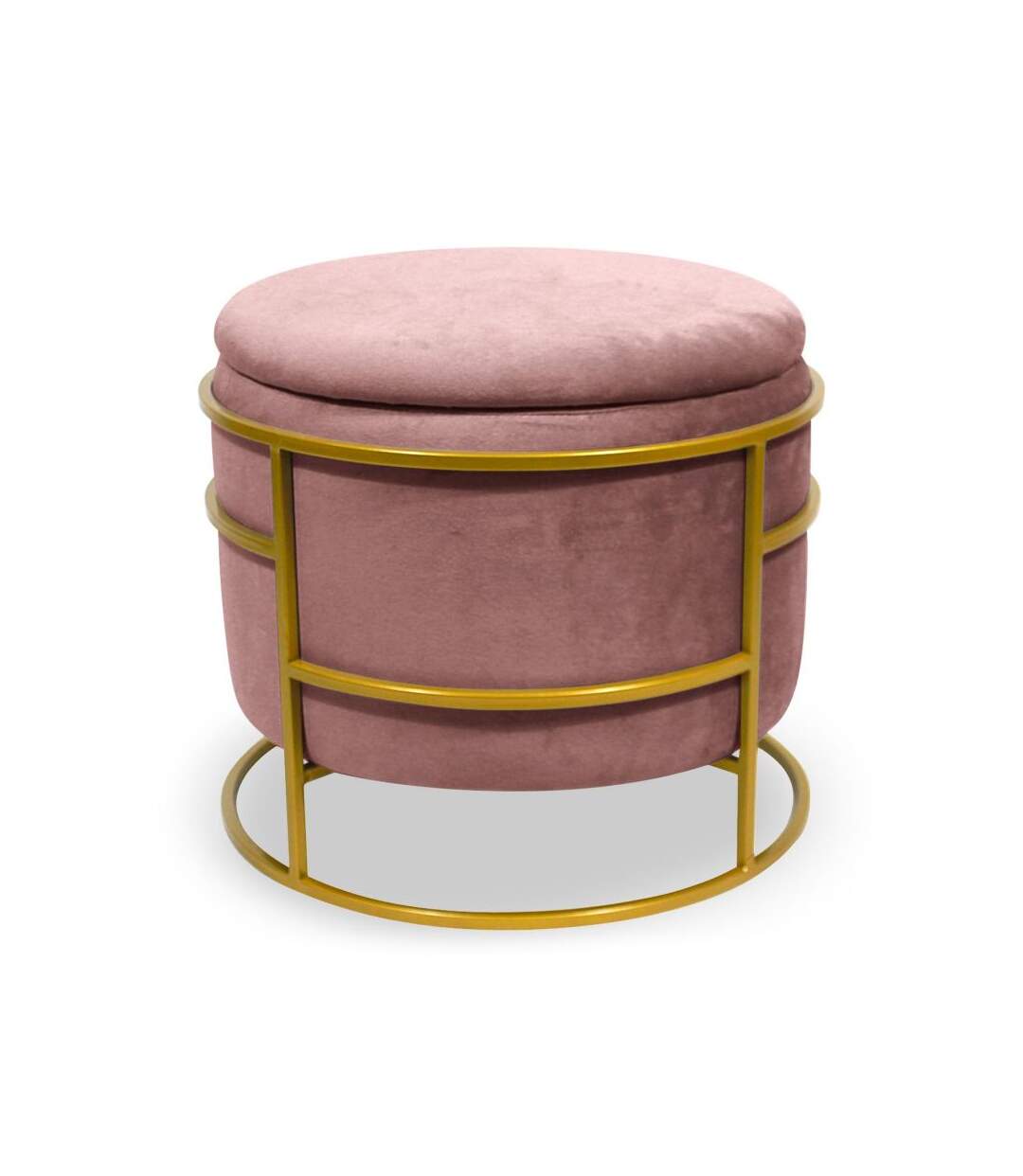 Paris Prix - Pouf & Coffre De Rangement gorin 43cm Rose