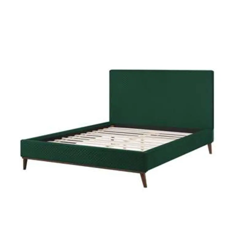 BAYONNE - Tweepersoonsbed - Groen - 160 x 200 cm - Fluweel