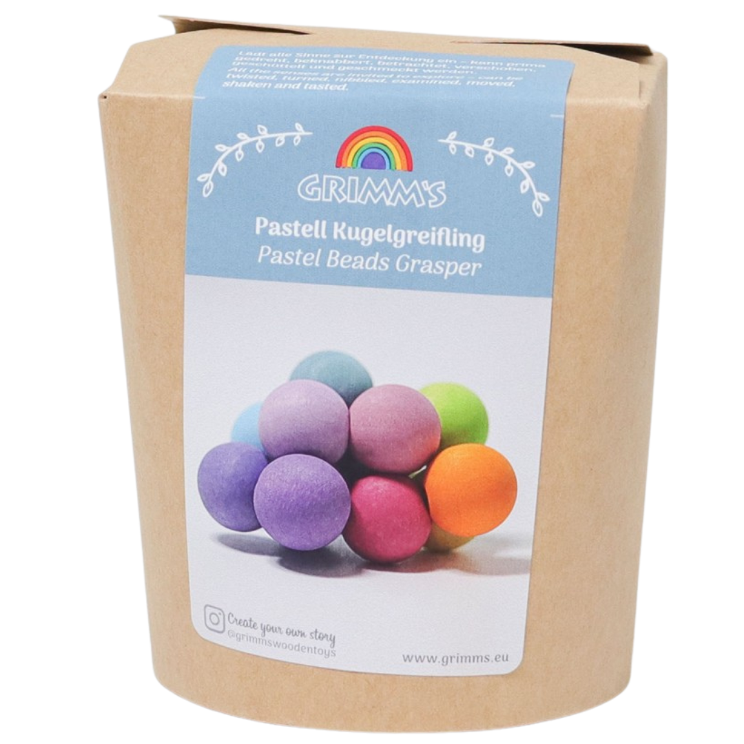Grimm's babygrijpspeeltje kralen - pastel