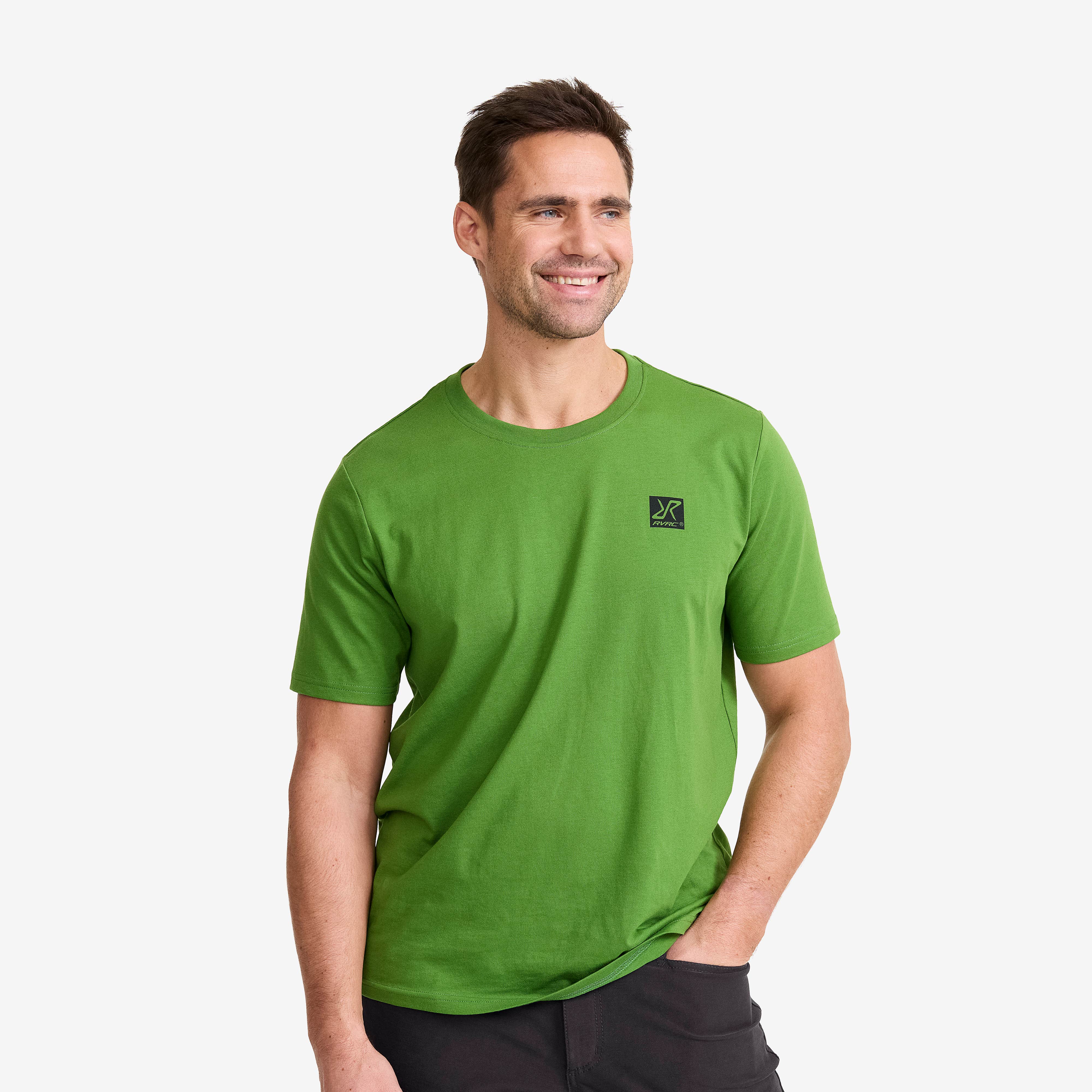 Easy Graphic Nature Lines T-shirt Herre Cactus Green