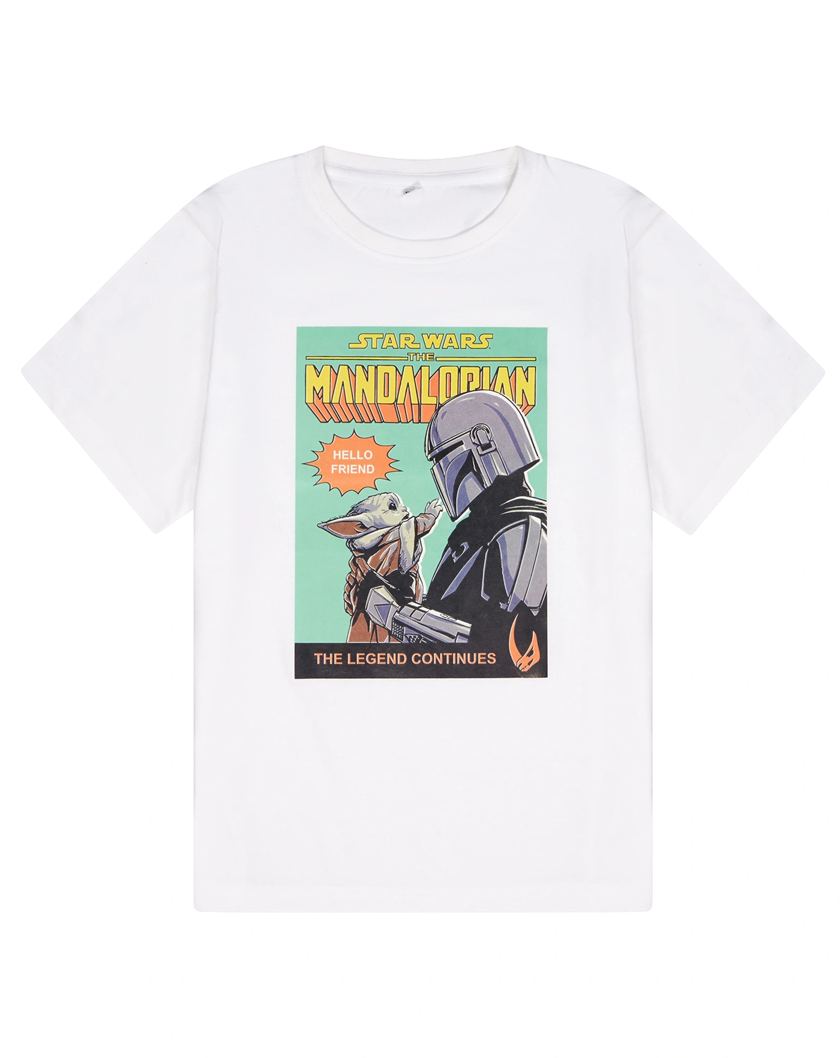 T-Shirt STAR WARS MANDALORIAN GROGU white