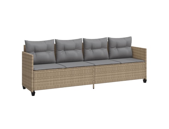 VIDAXL - Canapé Chaise longue avec coussins beige résine tressée