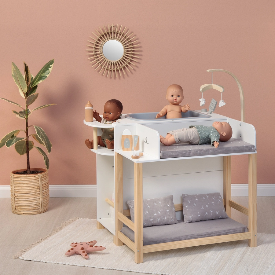 MUSTERKIND® Puppen-Center Viola weißnaturgrau