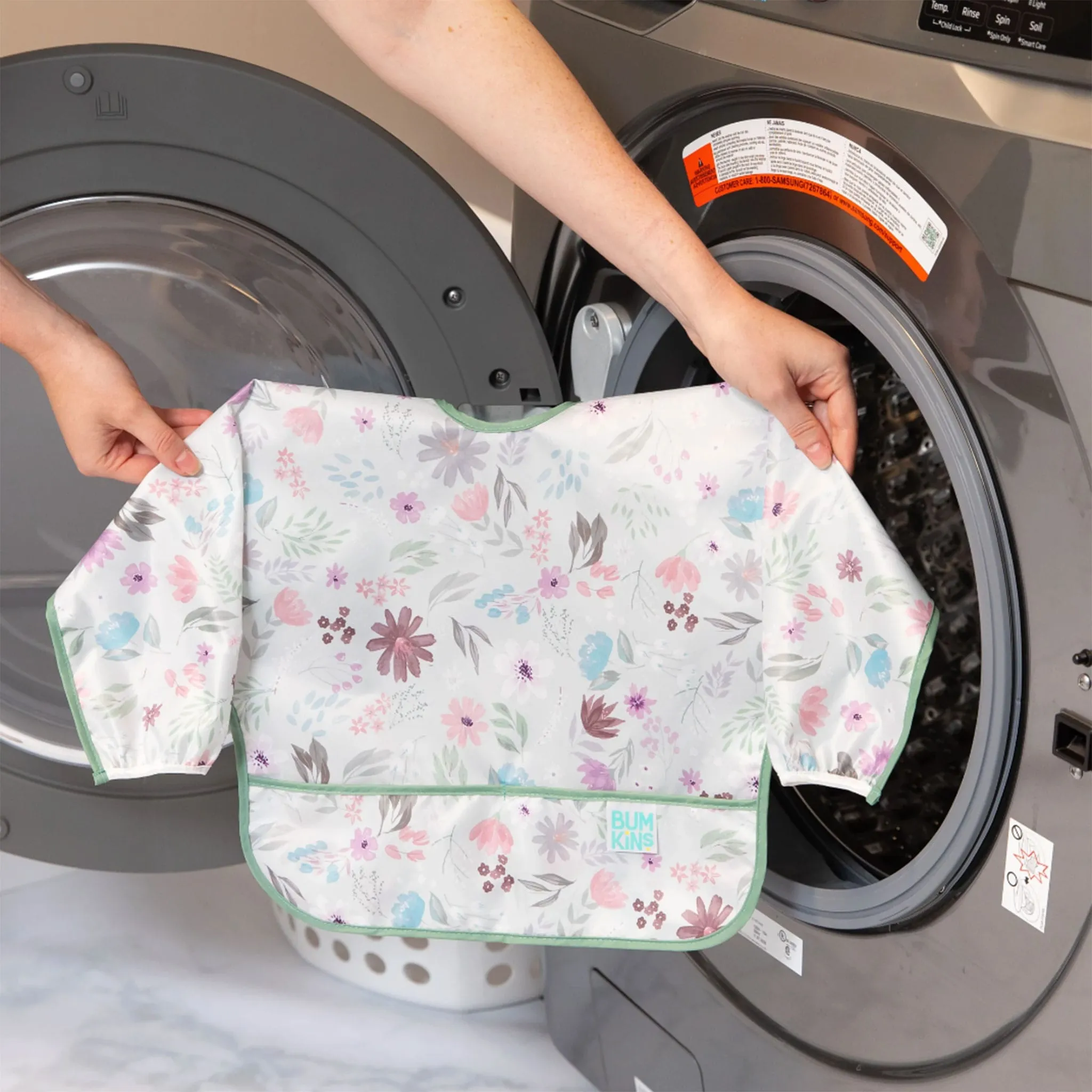 Bumkins Bavoir Manches Longues 6-24mois - Fleur