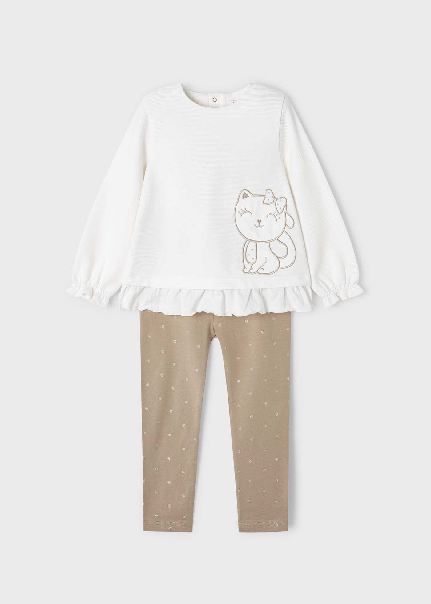 Conjunto de duas peças com moletom de algodão sustentável para meninas