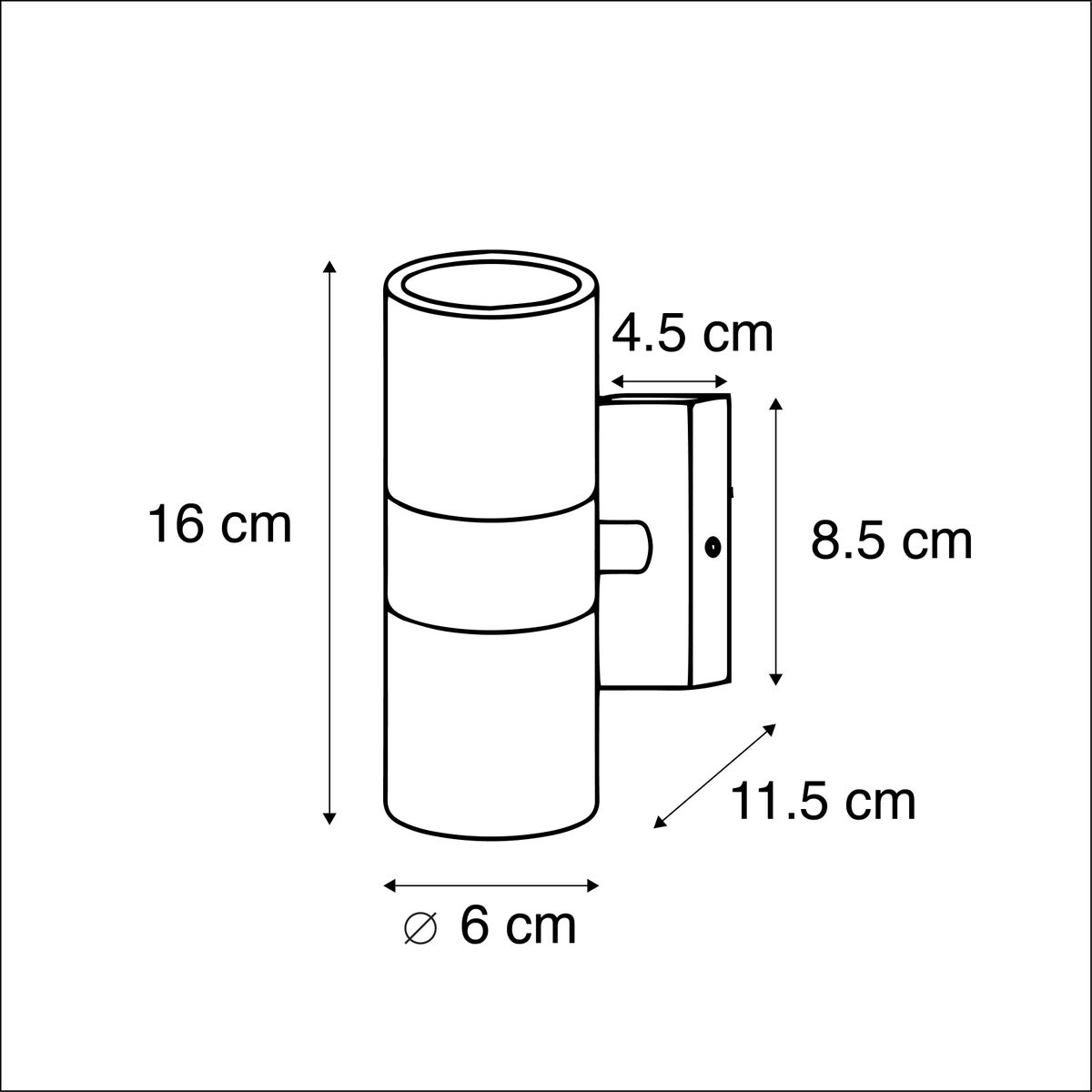 Buitenwandlamp staal IP44 - Duo