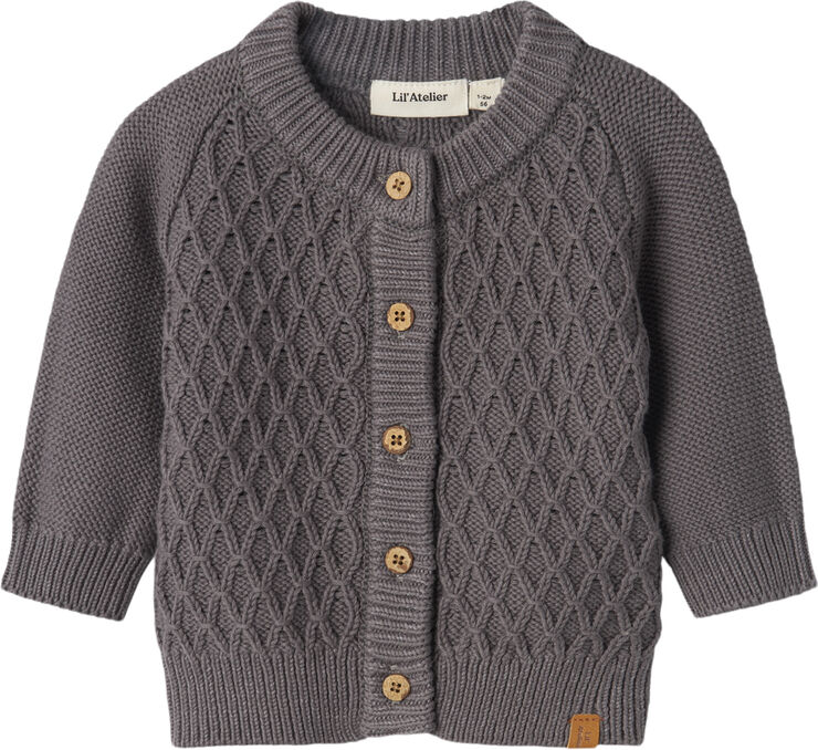 Lil' Atelier NBMTOBIE LS KNIT CARD LIL Pewter