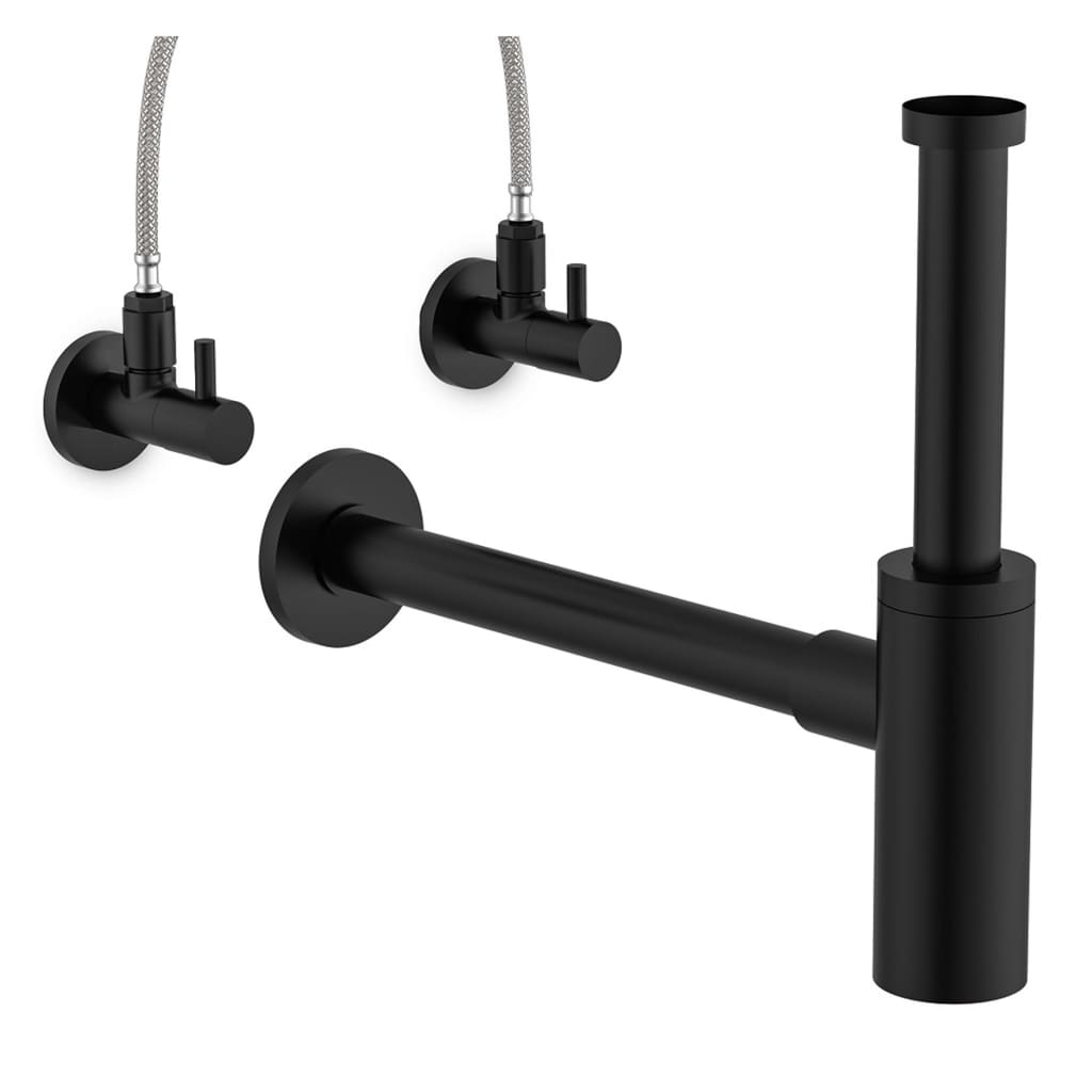 Vanne d'angle ms avec rosette 10 mm noir