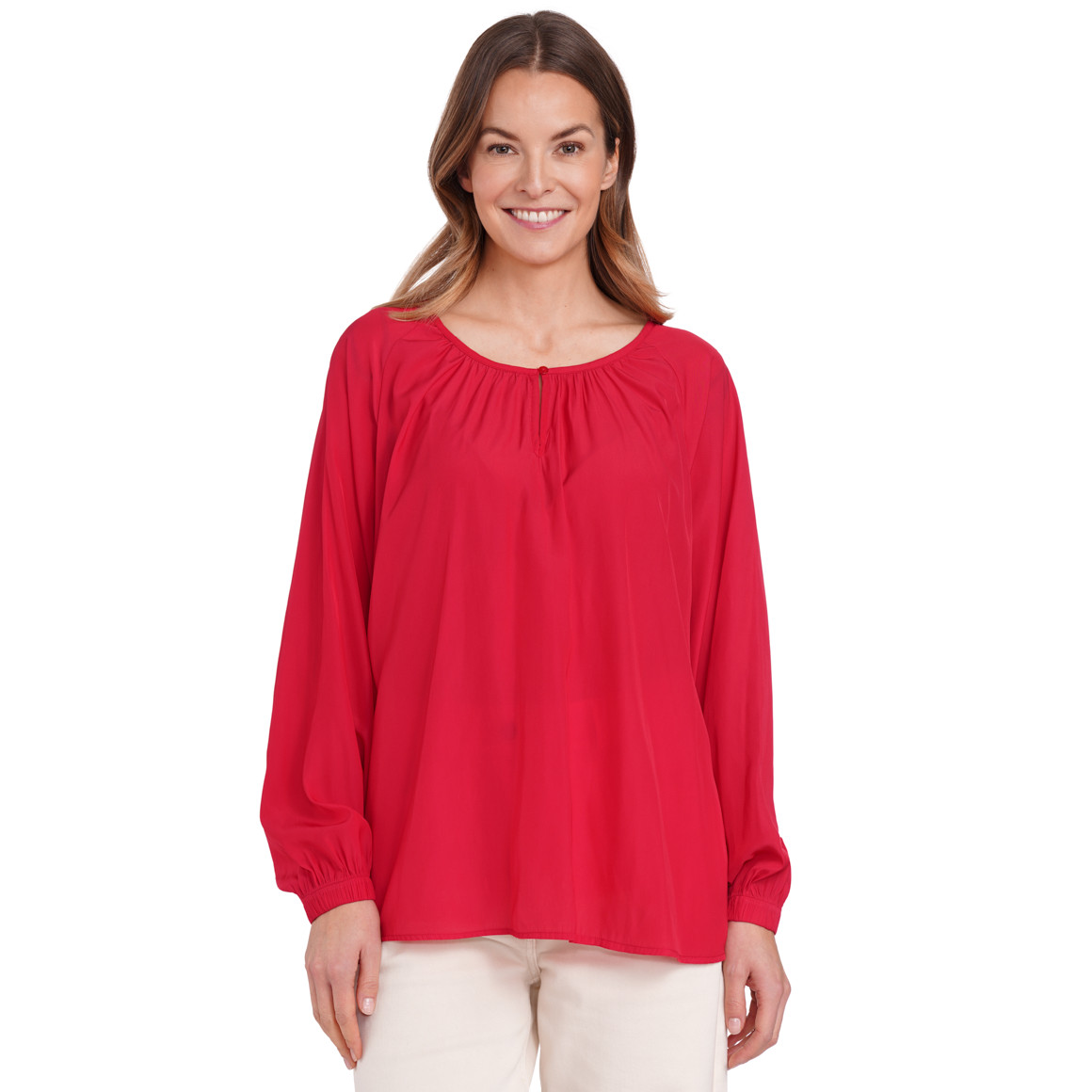 Gina Benotti Damen Bluse in Unifarben rot