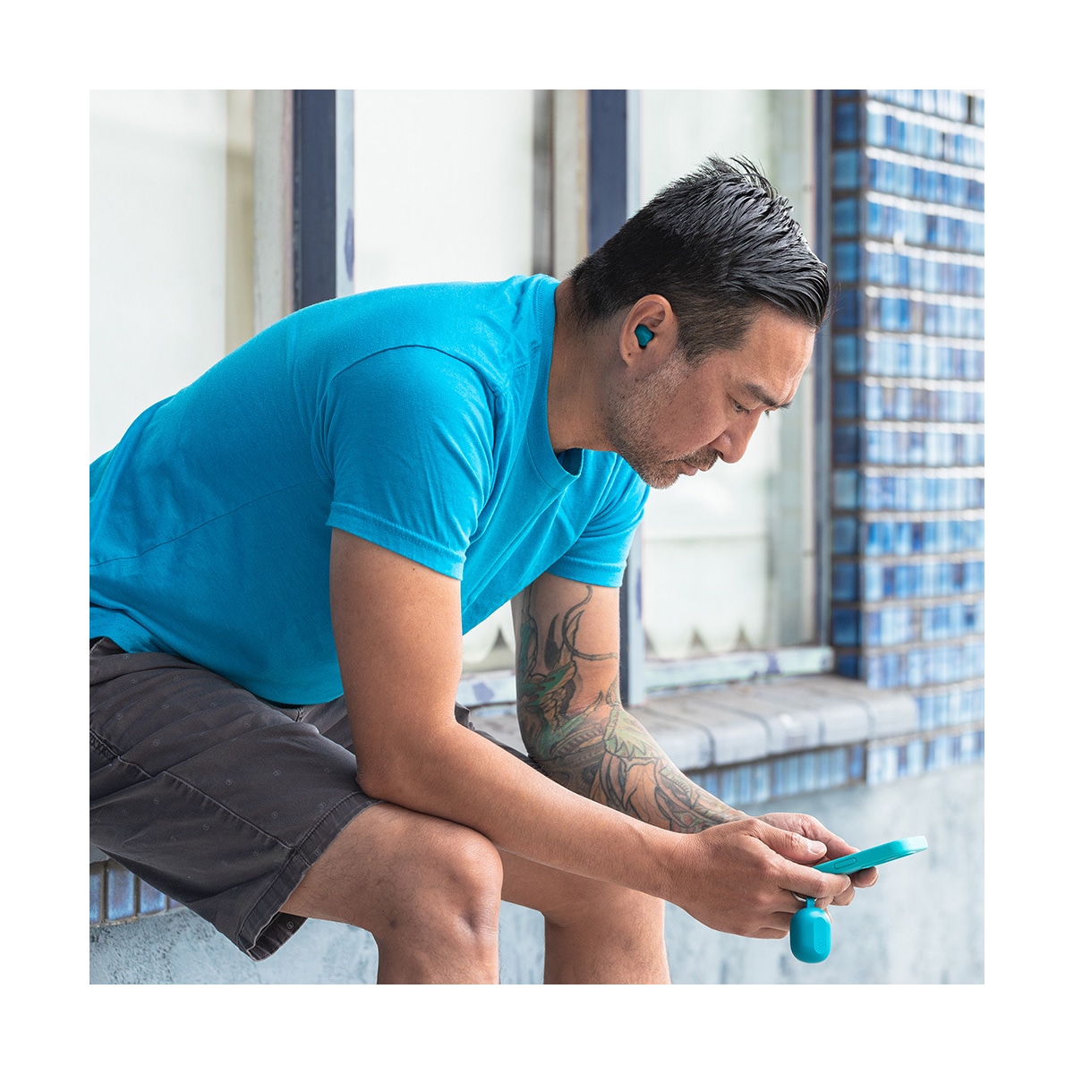 JLab Jbuds Mini helt trådløse in-ear hodetelefoner (aqua)