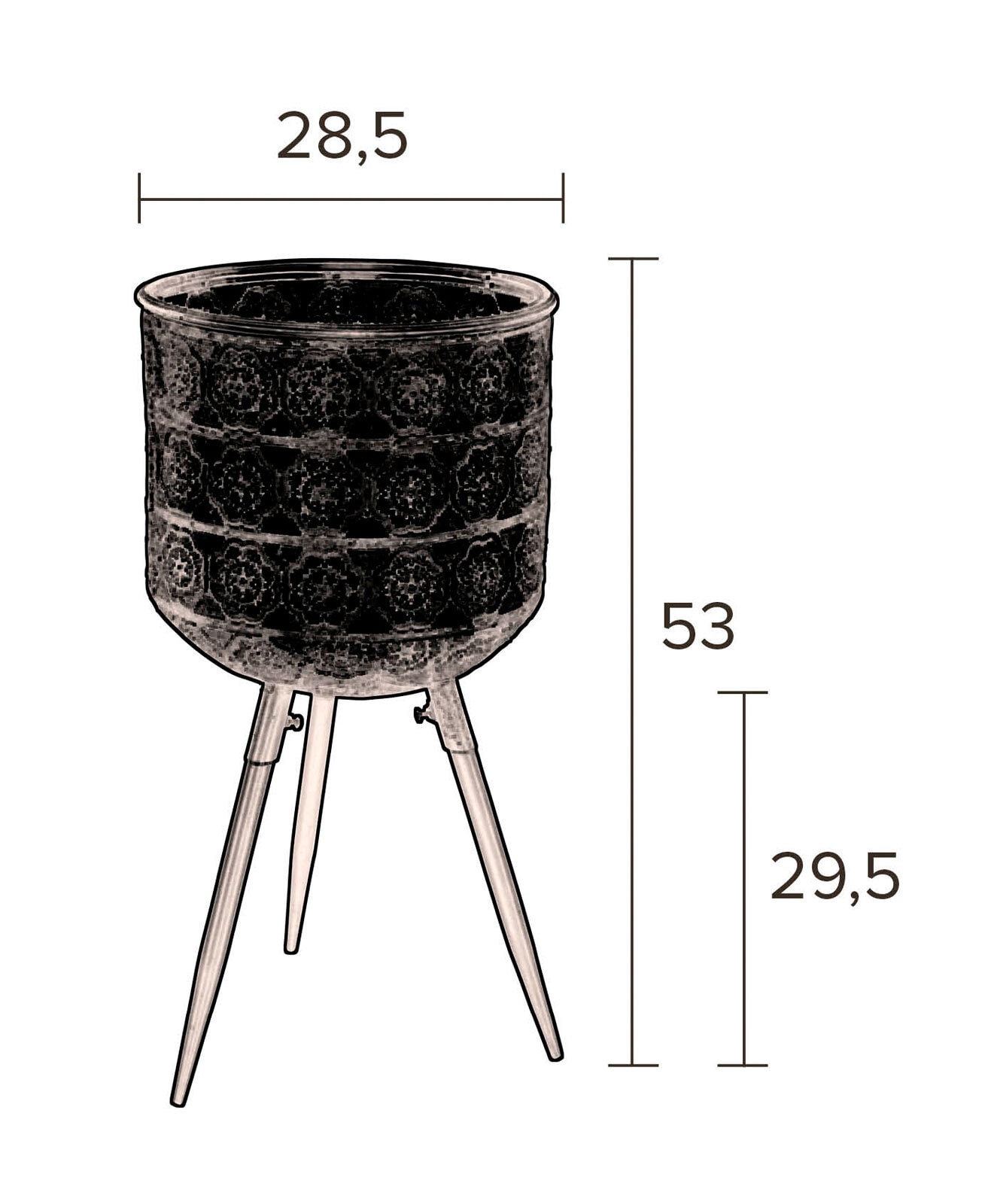 zuiver Pflanzentopf BOTANIQUE 29,5 cm Eisen mehrfarbig