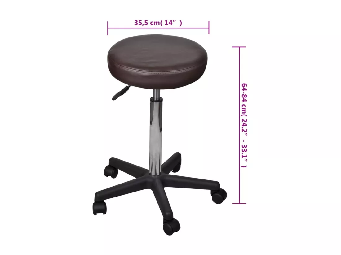 Tabourets de bureau 2 pièces Marron 35,5x84 cm Similicuir